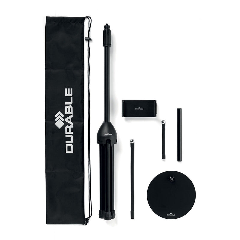 Durable TWIST COMBI Adjustable iPad Table and Floor Tablet Stand, Black (894301)