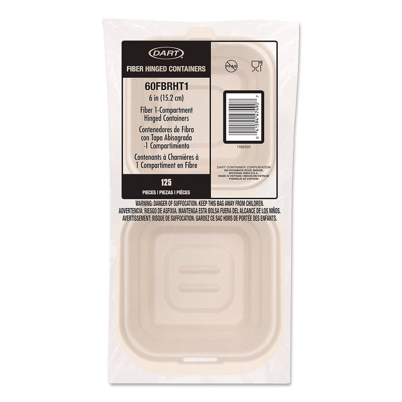 Dart ProPlanet Fiber Hinged Carryout Containers, 500/Carton (60FBRHT1)