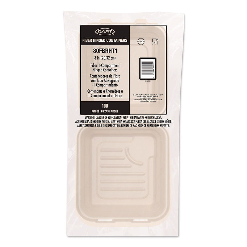 Dart ProPlanet Fiber Hinged Carryout Containers, 200/Carton (80FBRHT1)
