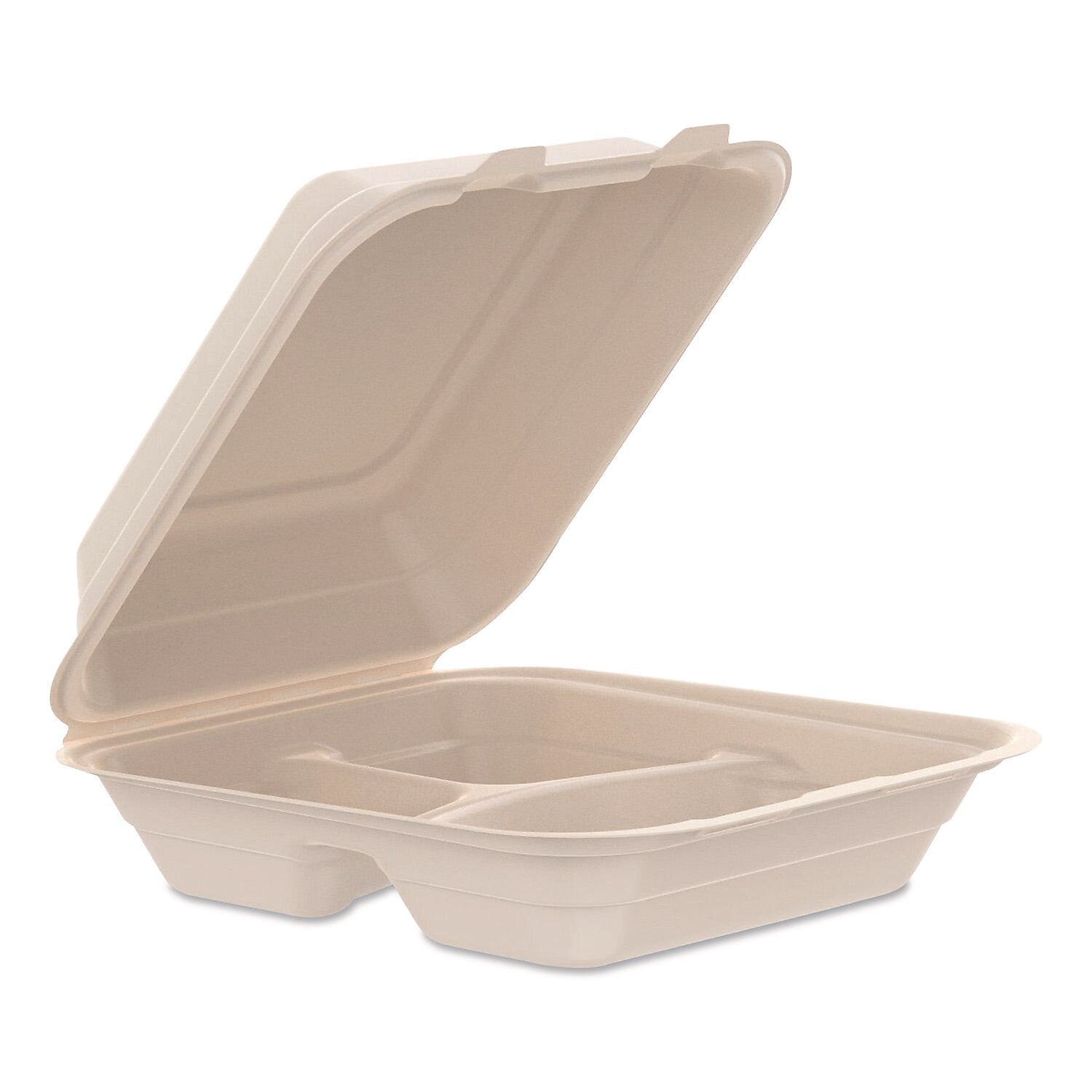 Dart ProPlanet Fiber 3-Compartment Hinged Carryout Containers, 200/Carton (80FBRHT3)