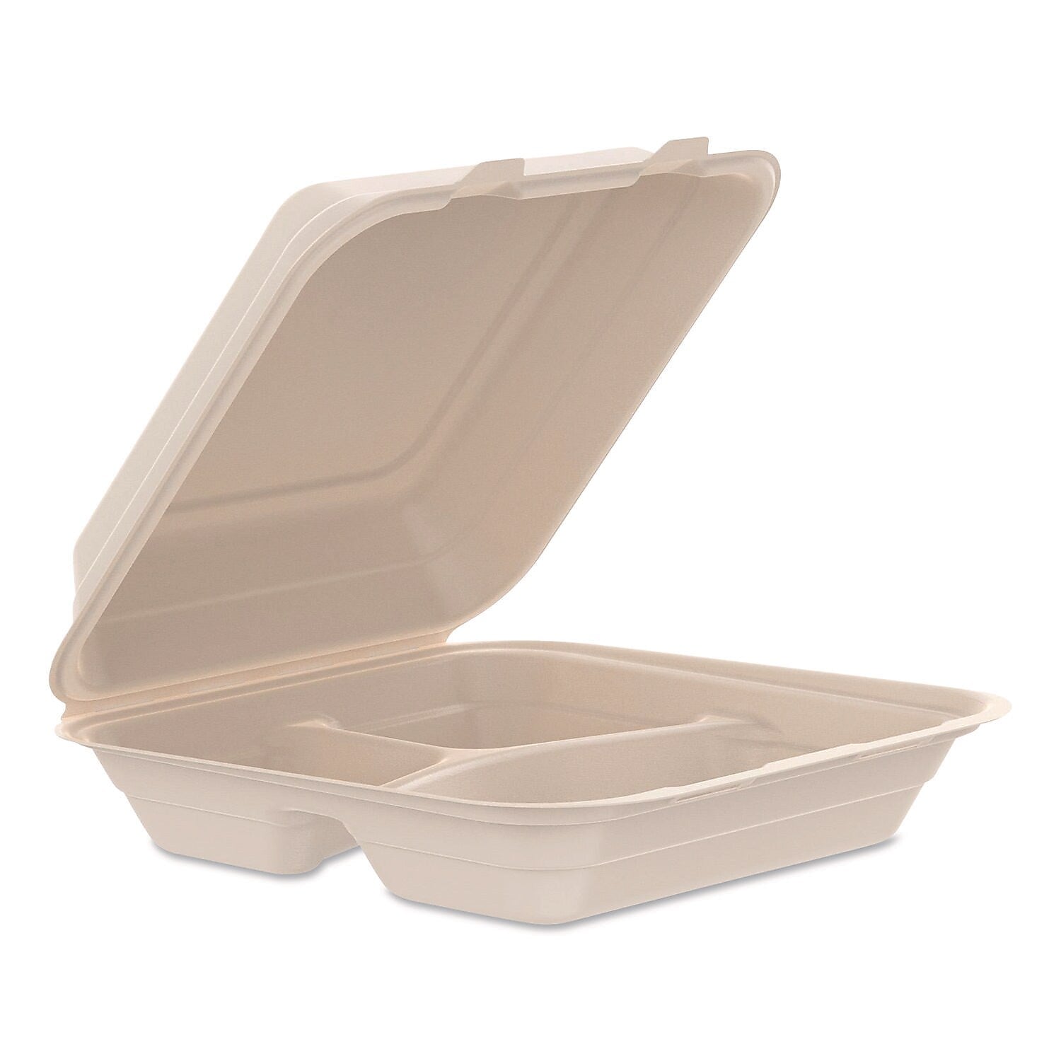 Dart ProPlanet Fiber 3-Compartment Hinged Carryout Containers, 200/Carton (90FBRHT3)