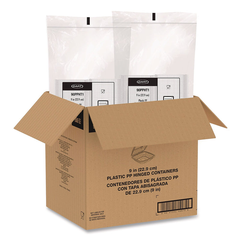 Dart ProPlanet Plastic Hinged Carryout Container, Clear, 150/Carton (90PPHT1)
