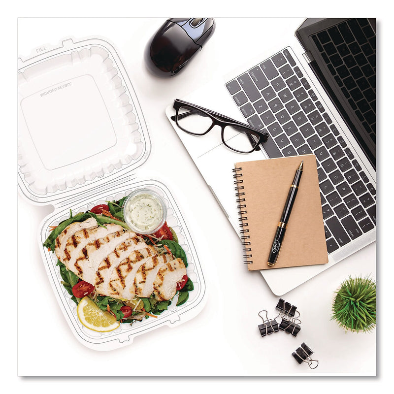 Dart ProPlanet Plastic Hinged Carryout Container, Clear, 150/Carton (90PPHT1)