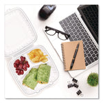 Dart ProPlanet Plastic 3-Compartment Hinged Carryout Container, Clear, 150/Carton (90PPHT3)