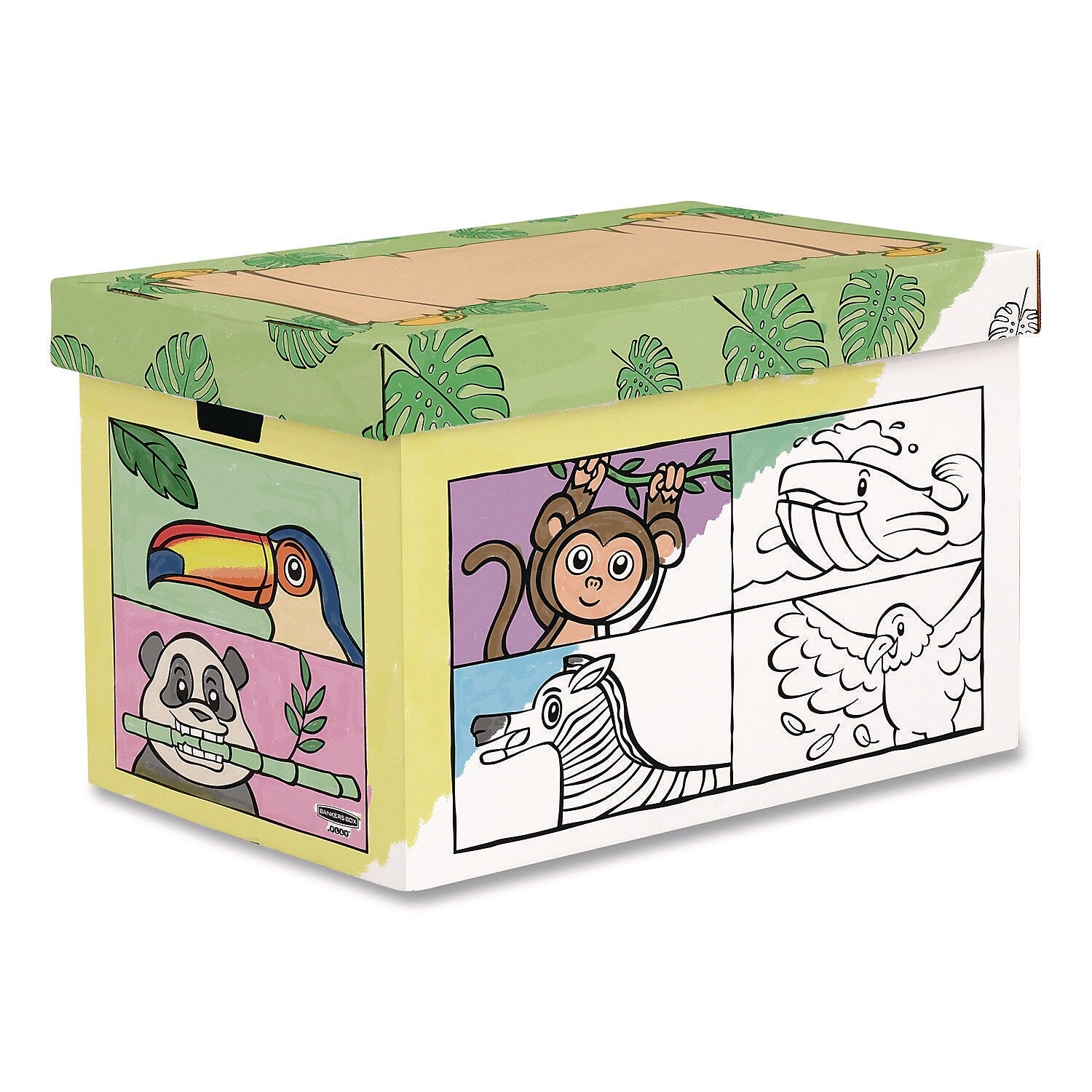 Bankers Box At Play Color-In Animals Corrugated Toy Box (1231701)