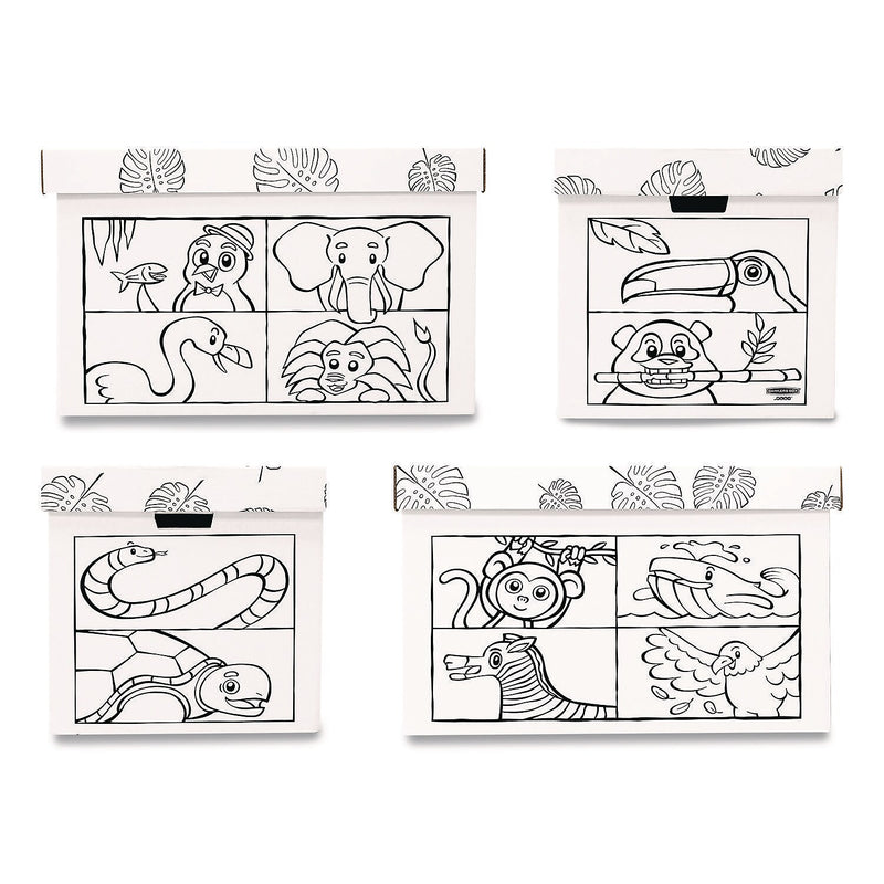 Bankers Box At Play Color-In Animals Corrugated Toy Box (1231701)