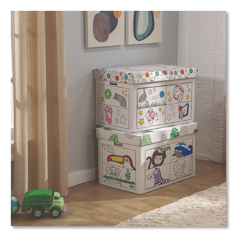 Bankers Box At Play Color-In Animals Corrugated Toy Box (1231701)