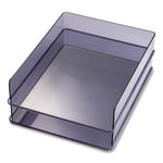 Officemate Plastic Front Loading Stackable Letter Tray, Letter Size, Gray, 2/Pack (21040)