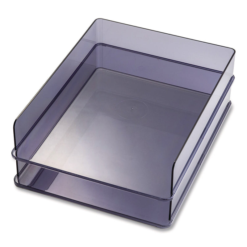 Officemate Plastic Front Loading Stackable Letter Tray, Letter Size, Gray, 2/Pack (21040)
