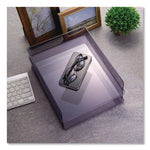 Officemate Plastic Front Loading Stackable Letter Tray, Letter Size, Gray, 2/Pack (21040)