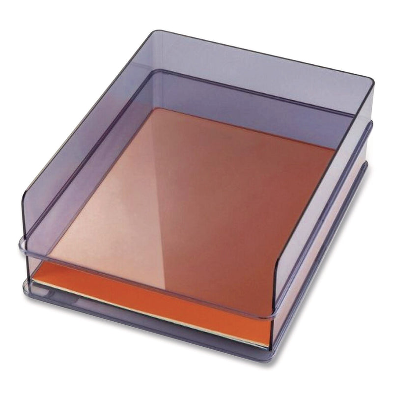 Officemate Plastic Front Loading Stackable Letter Tray, Letter Size, Gray, 2/Pack (21040)