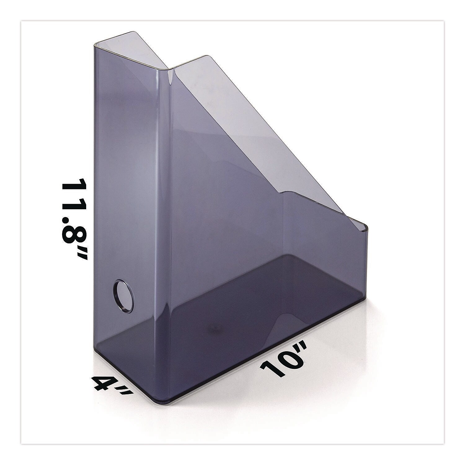 Officemate Plastic Magazine File Holder, Translucent Gray (21510)