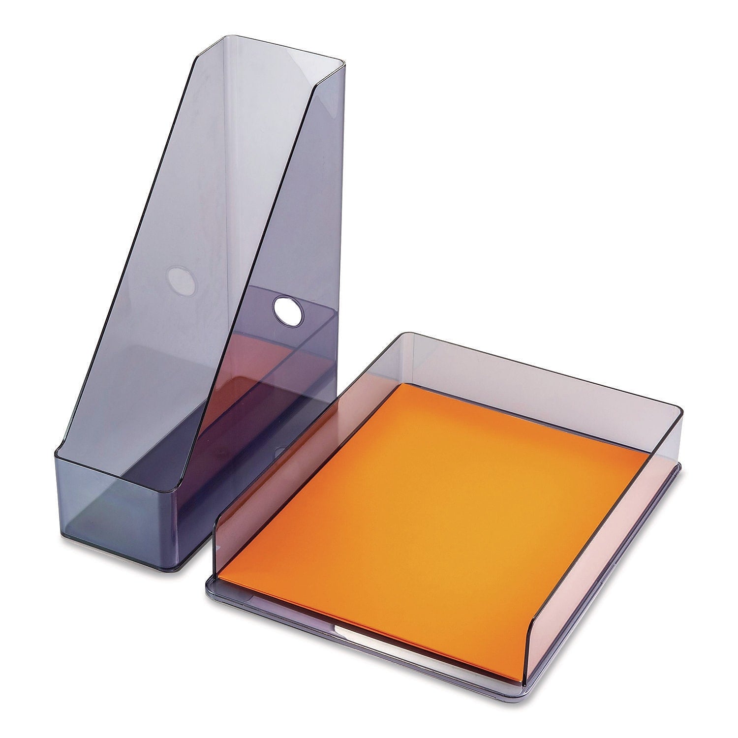 Officemate 2-Piece Desk Organizer Set, Plastic, Gray (26115)