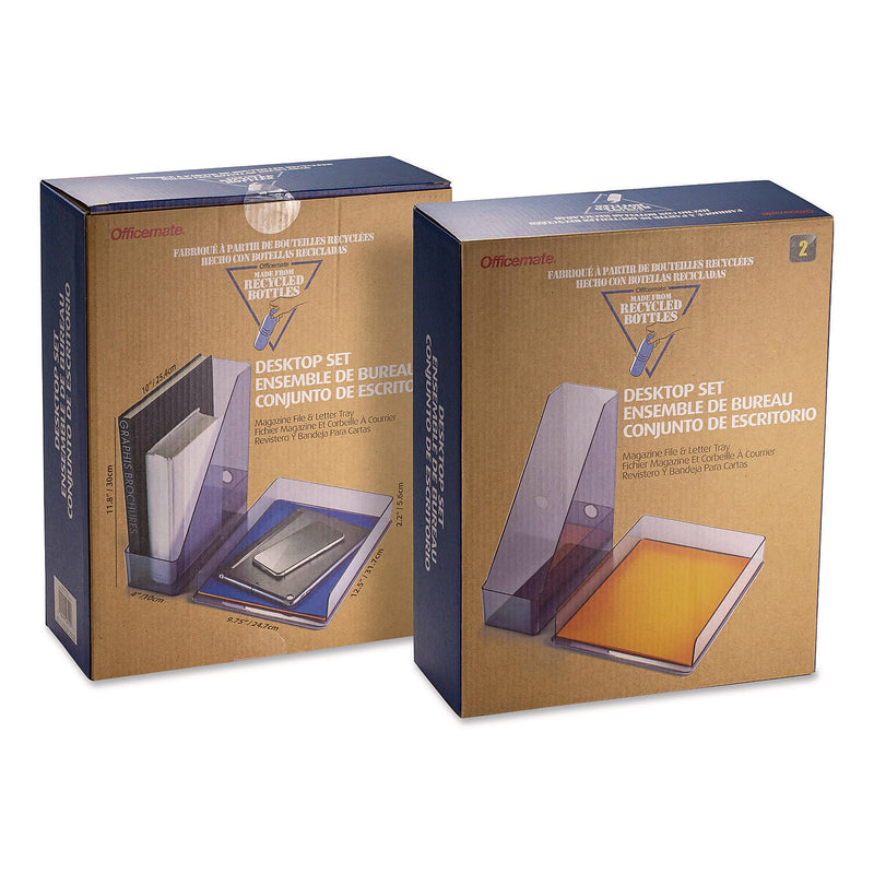 Officemate 2-Piece Desk Organizer Set, Plastic, Gray (26115)