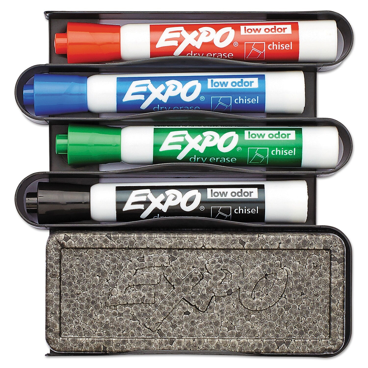 EXPO Caddy Tank Dry Erase Starter Set/Kit, Chisel Tip, Assorted Colors, 4/Set (1785294A)
