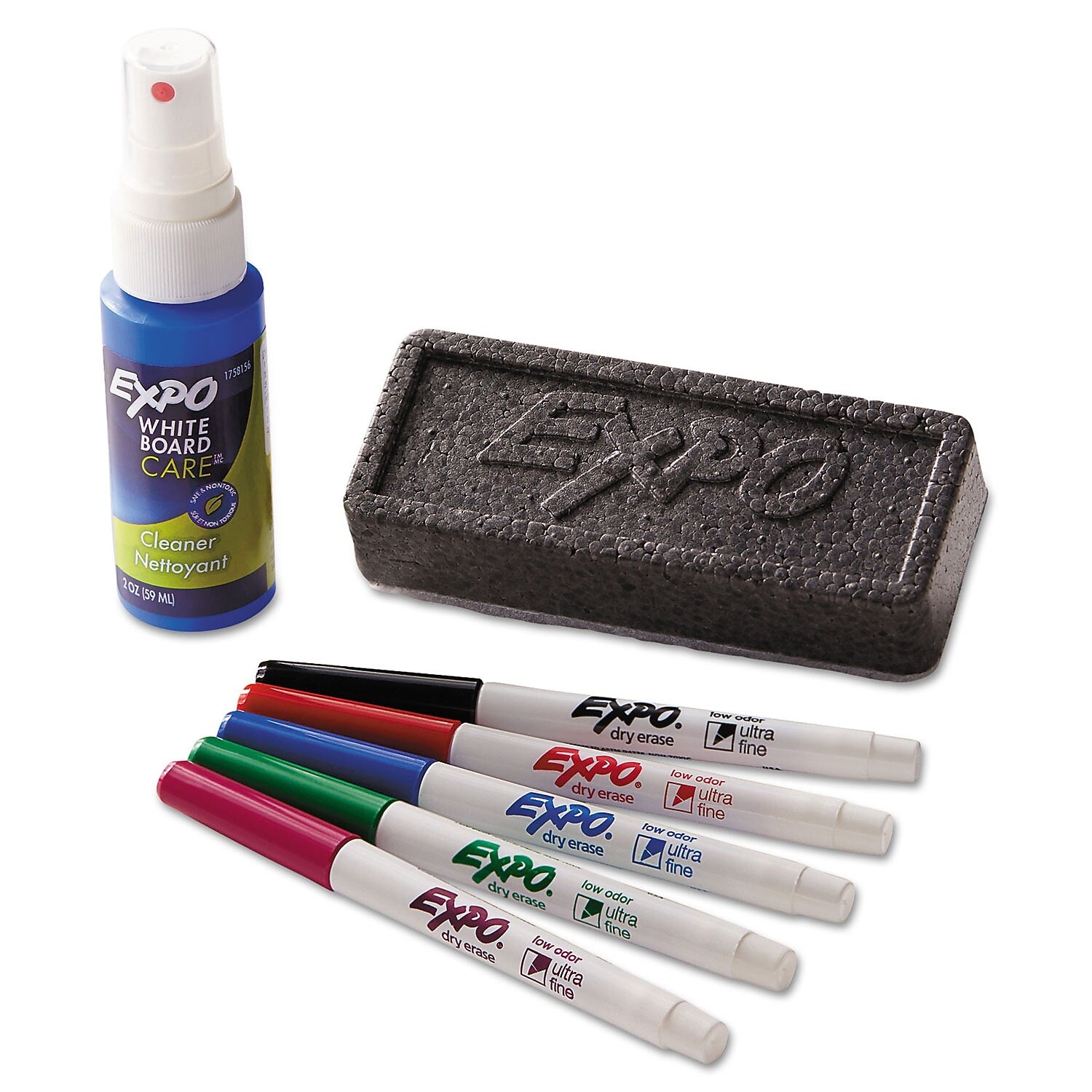EXPO Dry Erase Marker Starter Set/Kit, Bullet Tip, Assorted Colors, 5/Set (1884310A)