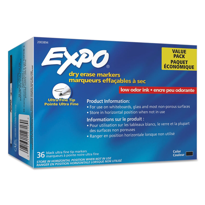 EXPO Dry Erase Marker, Bullet Tip, Black, 36/Pack (2003894A)