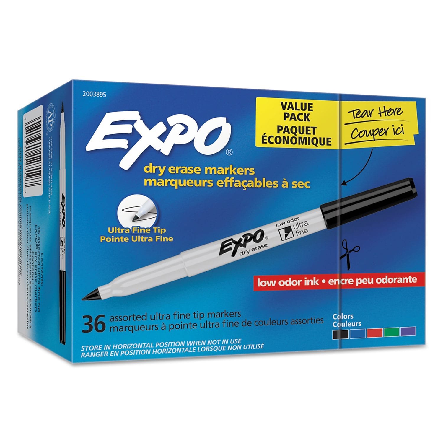 EXPO Dry Erase Marker, Bullet Tip, Assorted Colors, 36/Pack (2003895A)