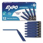 EXPO Wet Erase Marker, Needle Tip, Blue, 12/Pack (2211319)