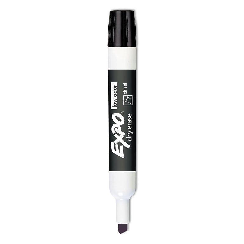 EXPO Tank Dry Erase Markers, Chisel Tip, Black, 12/Pack (80001A)