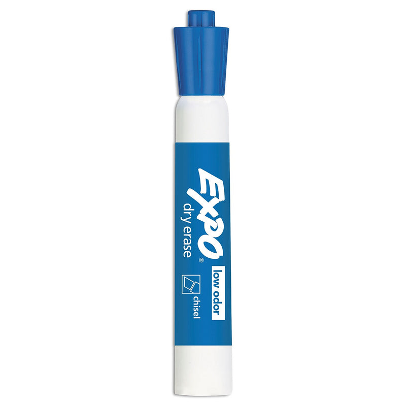 EXPO Tank Dry Erase Markers, Chisel Tip, Blue, 12/Pack (80003A)