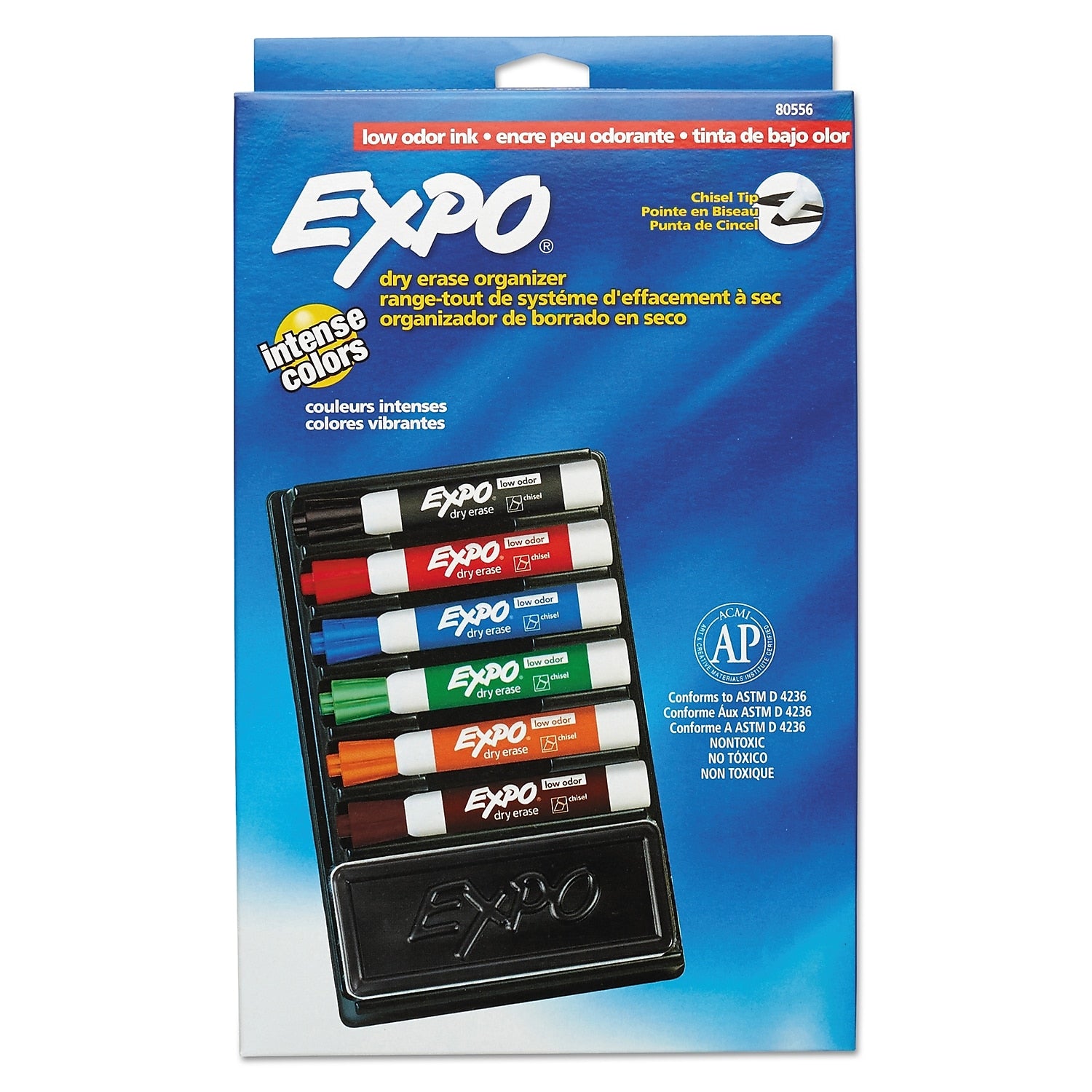 EXPO Tank Dry Erase Starter Set/Kit, Chisel Tip, Assorted Colors, 6/Set (80556A)