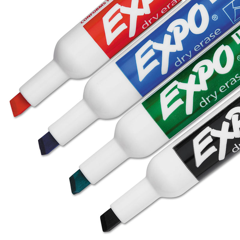 EXPO Tank Dry Erase Starter Set/Kit, Chisel Tip, Assorted Colors, 4/Set (80653A)