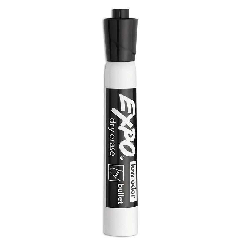 EXPO Dry Erase Marker, Bullet Tip, Black, 12/Pack (82001A)