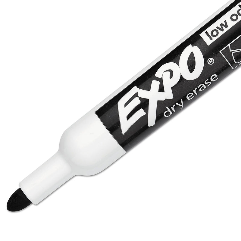 EXPO Dry Erase Marker, Bullet Tip, Black, 12/Pack (82001A)