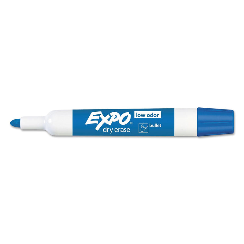 EXPO Dry Erase Marker, Bullet Tip, Blue, 12/Pack (82003A)