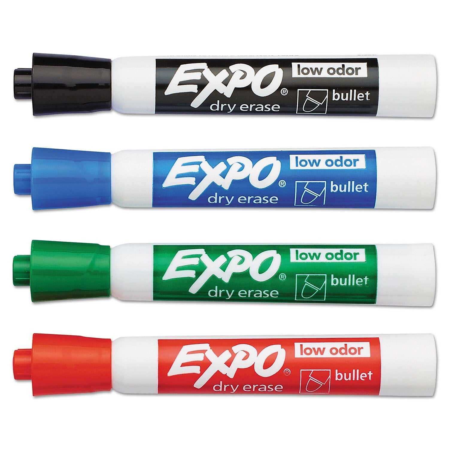 EXPO Dry Erase Marker, Bullet Tip, Assorted Colors, 4/Set (82074A)