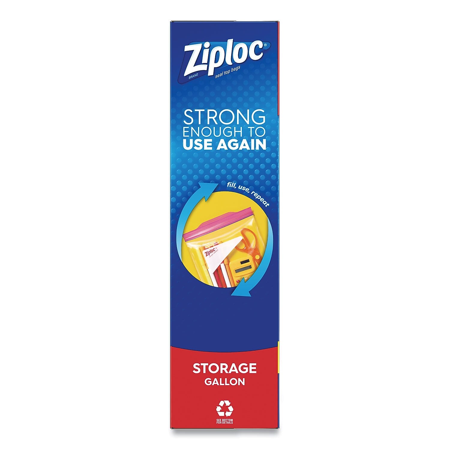 Ziploc Double Zipper Storage Bag, 1 Gallon, Clear, 38 Bags/Box, 9 Boxes/Carton (383233)