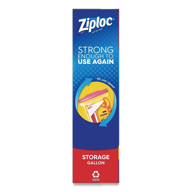 Ziploc Double Zipper Storage Bag, 1 Gallon, Clear, 38 Bags/Box, 9 Boxes/Carton (383233)