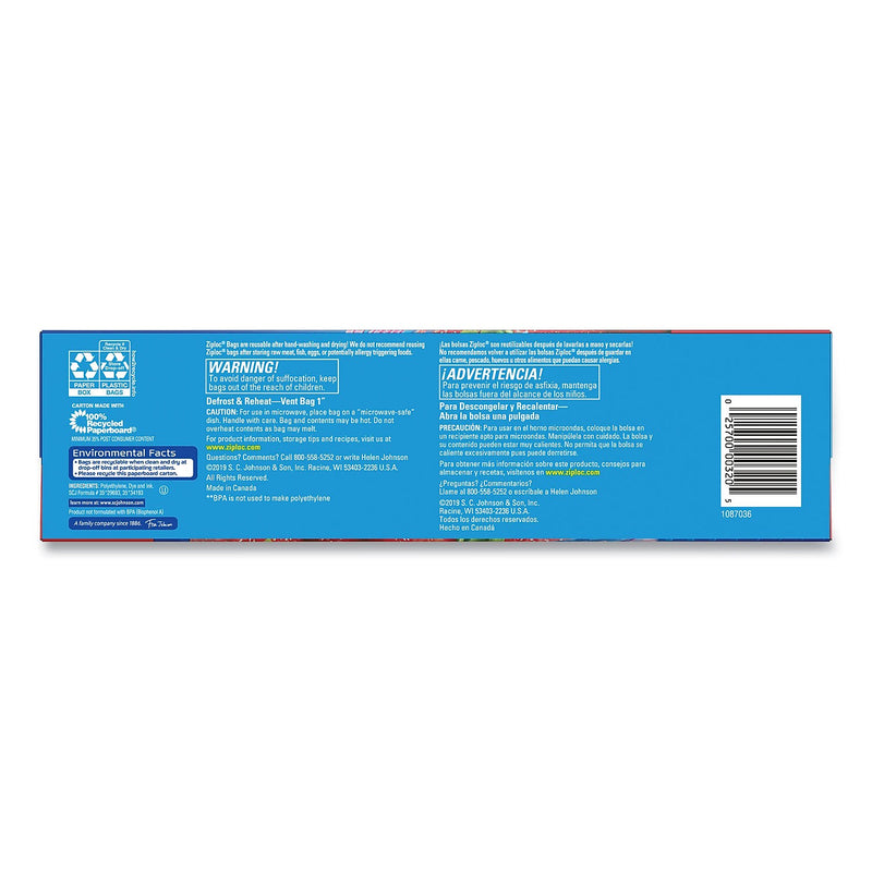 Ziploc Double Zipper Storage Bag, 1 Gallon, Clear, 38 Bags/Box, 9 Boxes/Carton (383233)