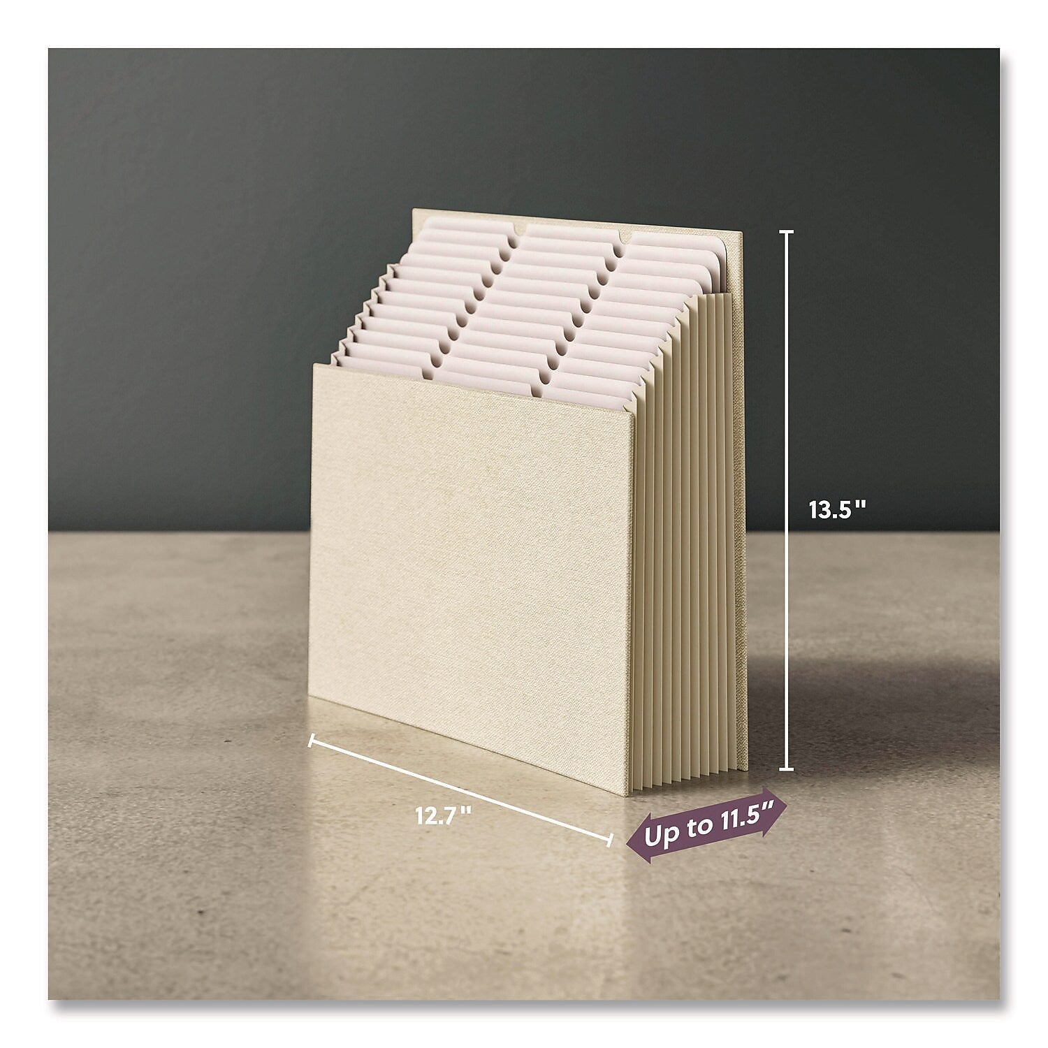 Smead 12-Compartment Linen Stadium File, Letter Size, Beige (70226)
