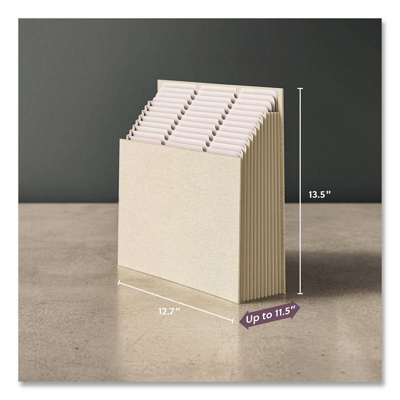 Smead 12-Compartment Linen Stadium File, Letter Size, Beige (70226)