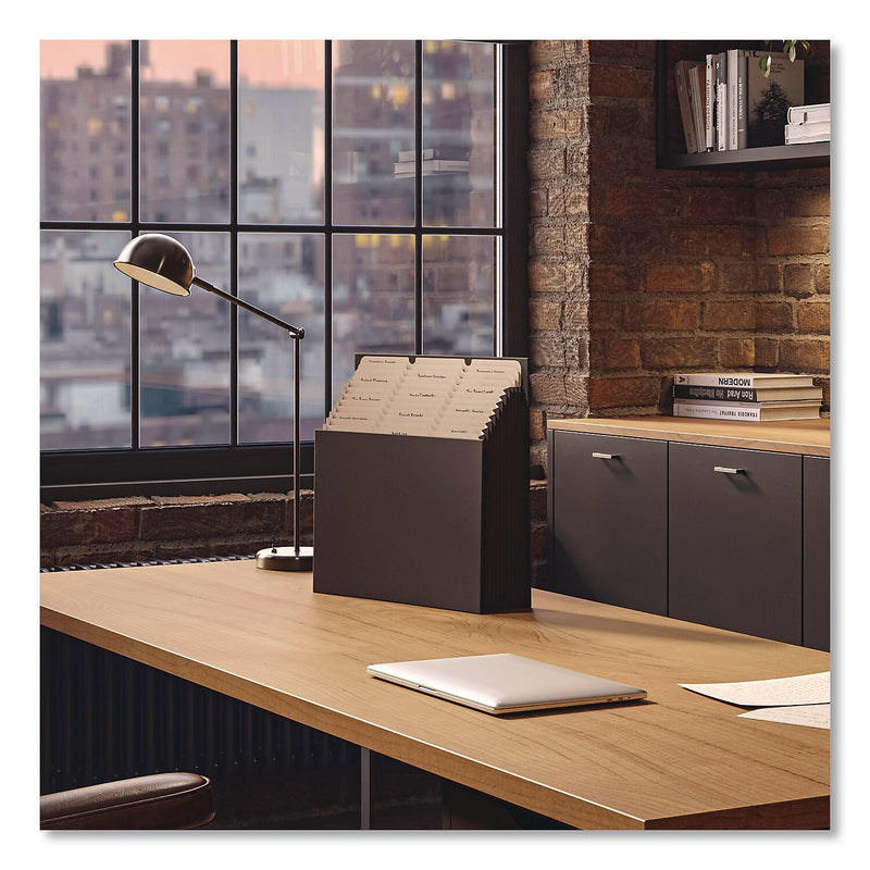 Smead 12-Compartment Linen Stadium File, Letter Size, Charcoal (70227)