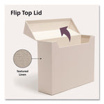 Smead Linen Flip Top File Box, Letter Size, Beige (70232)