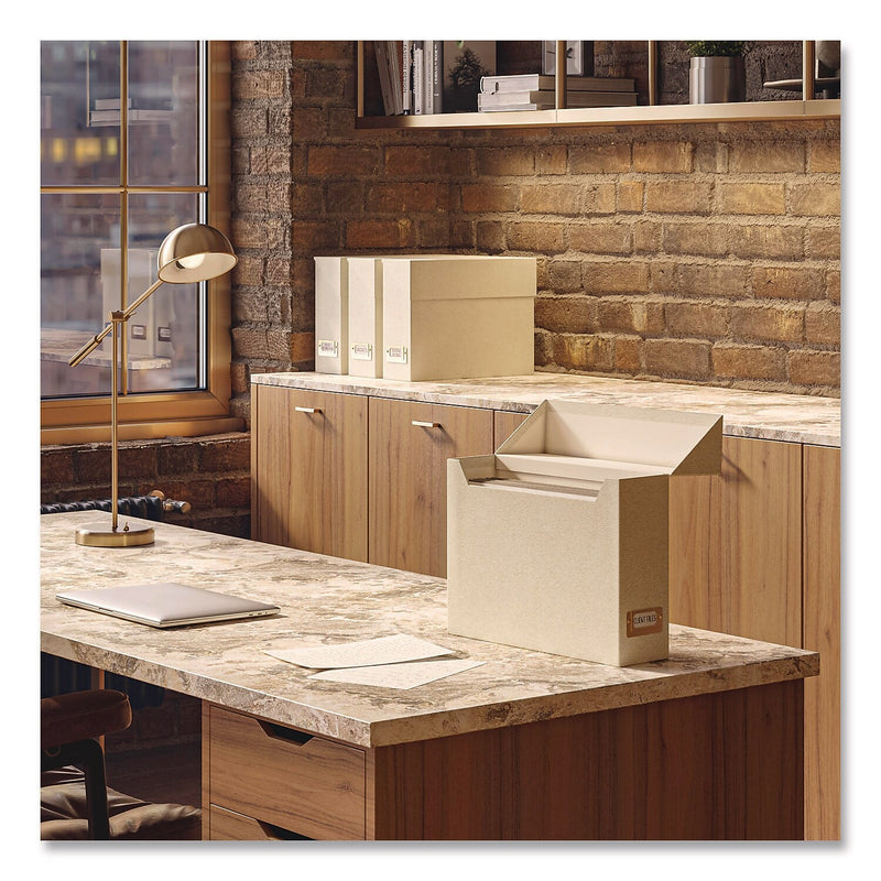 Smead Linen Flip Top File Box, Letter Size, Beige (70232)