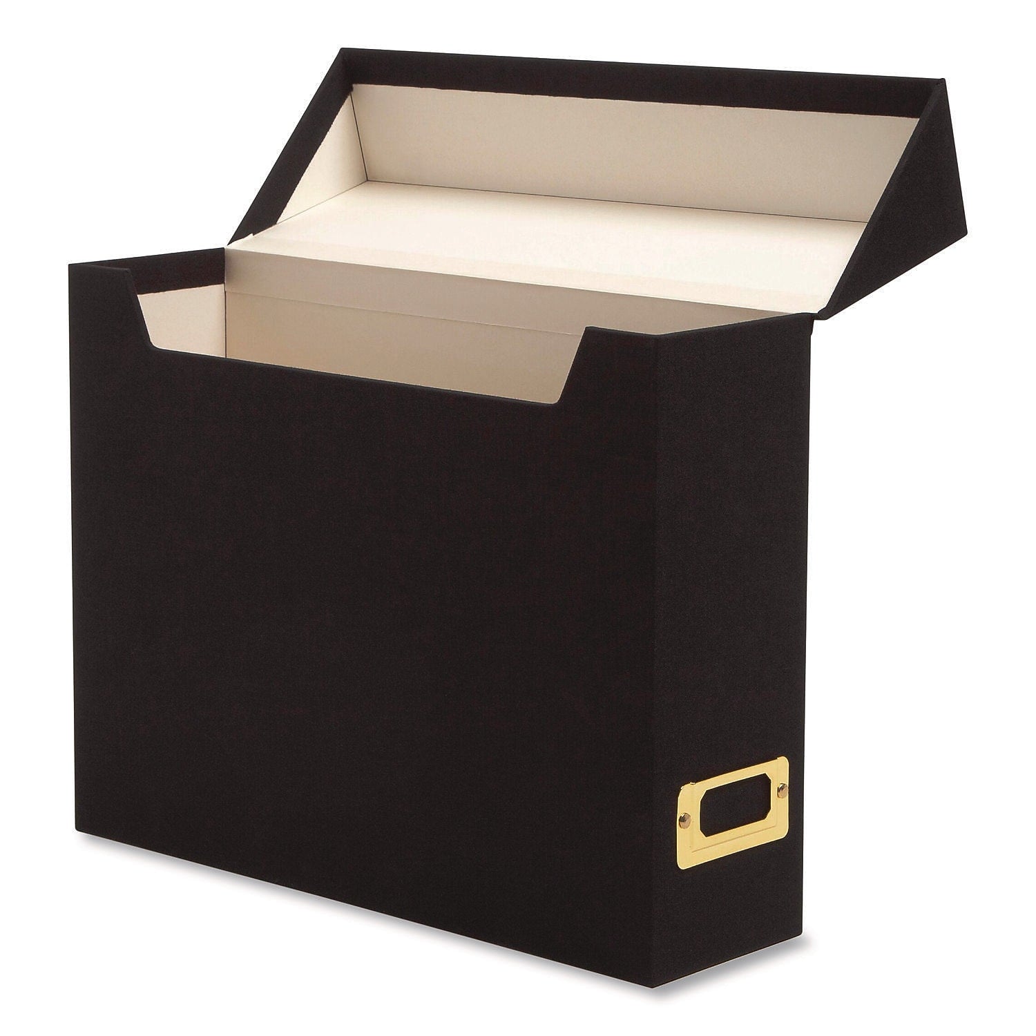 Smead Linen Flip Top File Box, Letter Size, Charcoal (70233)