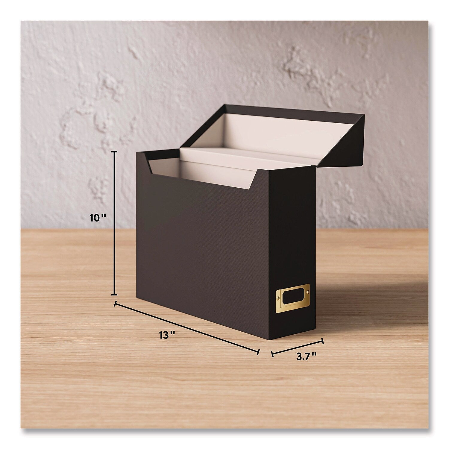 Smead Linen Flip Top File Box, Letter Size, Charcoal (70233)