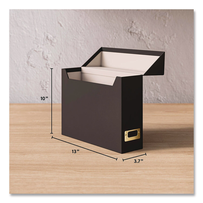 Smead Linen Flip Top File Box, Letter Size, Charcoal (70233)