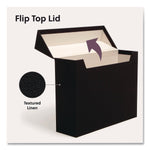 Smead Linen Flip Top File Box, Letter Size, Charcoal (70233)