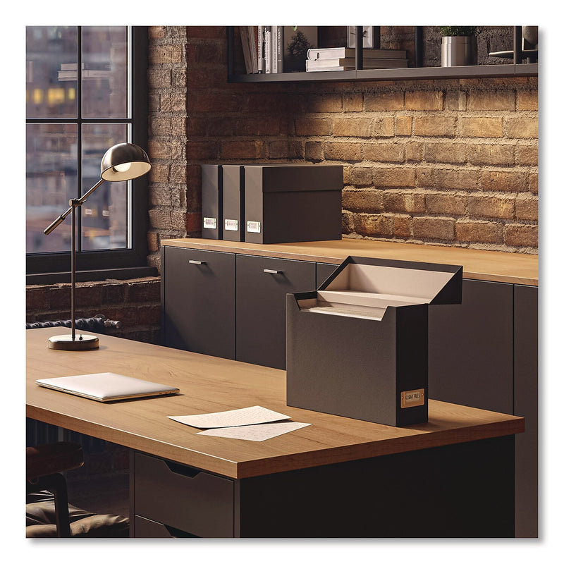 Smead Linen Flip Top File Box, Letter Size, Charcoal (70233)