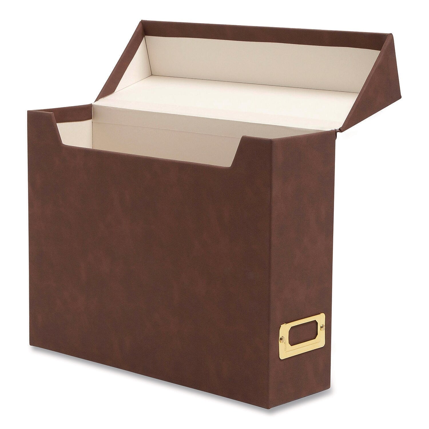 Smead Linen Flip Top File Box, Letter Size, Saddle (70234)