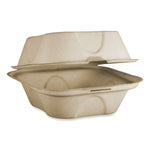 World Centric Plant-Based Fiber Hinged Burger Box Carryout Container, Natural, 500/Carton (TO-SC-U15B-LFP)