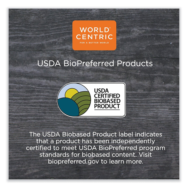 World Centric Plant-Based Fiber Hinged Burger Box Carryout Container, Natural, 500/Carton (TO-SC-U15B-LFP)