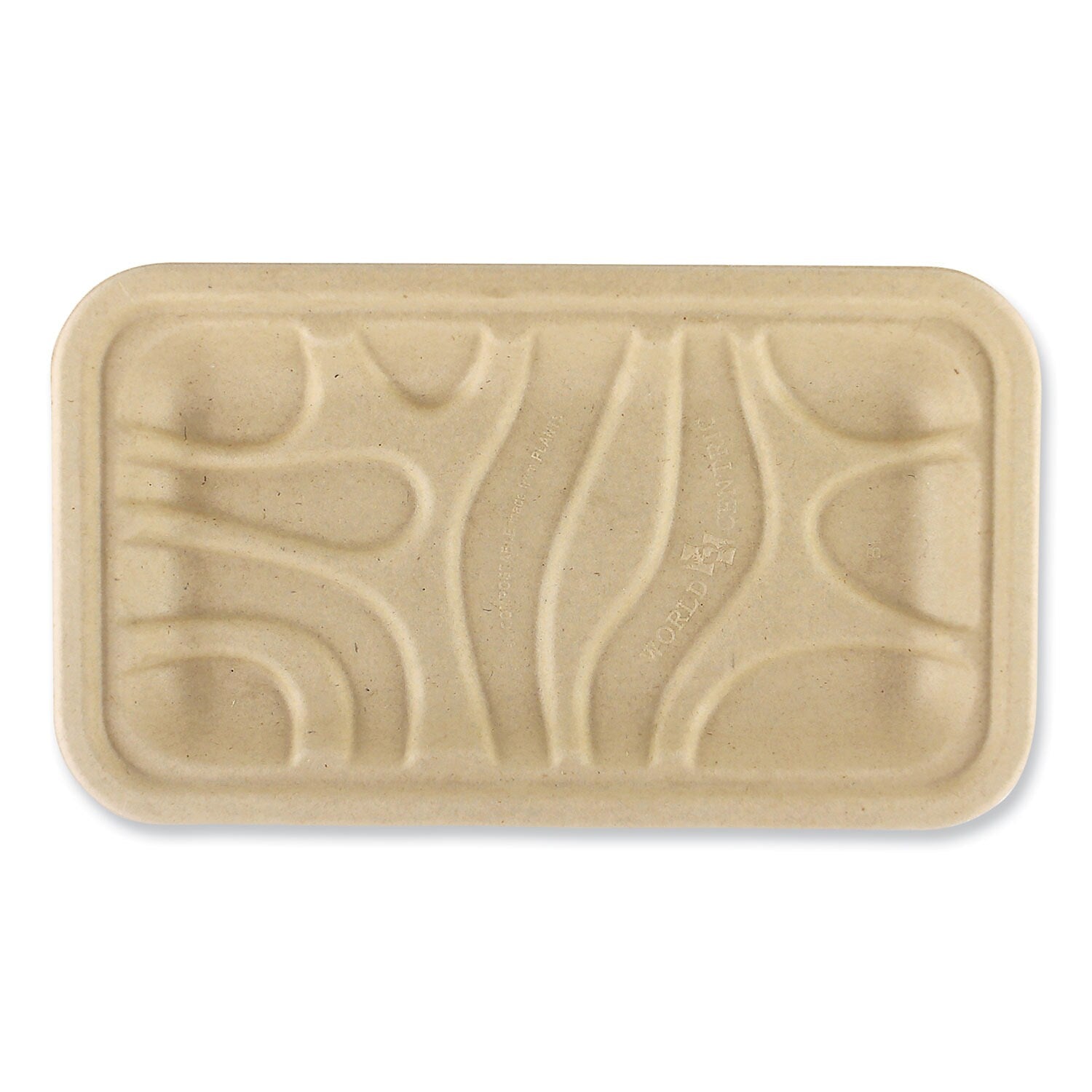 World Centric Plant-Based Fiber Carryout Tray, Natural, 500/Carton (TR-SC-17S-LFS)