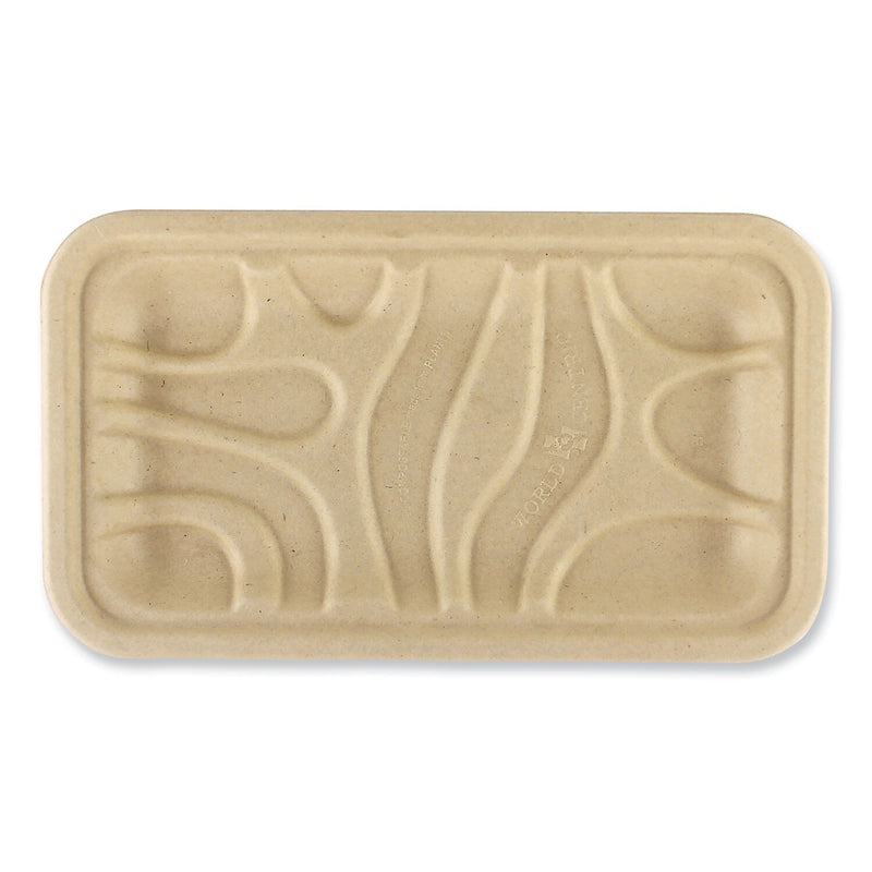 World Centric Plant-Based Fiber Carryout Tray, Natural, 500/Carton (TR-SC-17S-LFS)