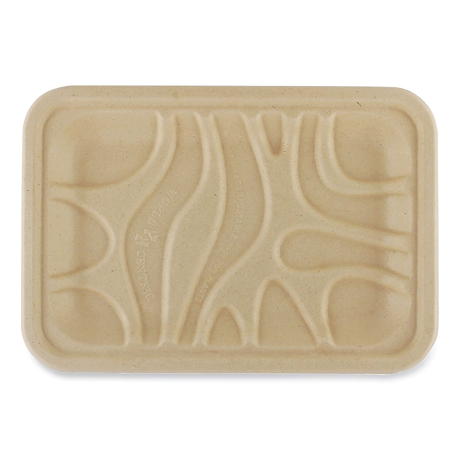 World Centric Plant-Based Fiber Carryout Tray, Natural, 500/Carton (TR-SC-2S-LFS)